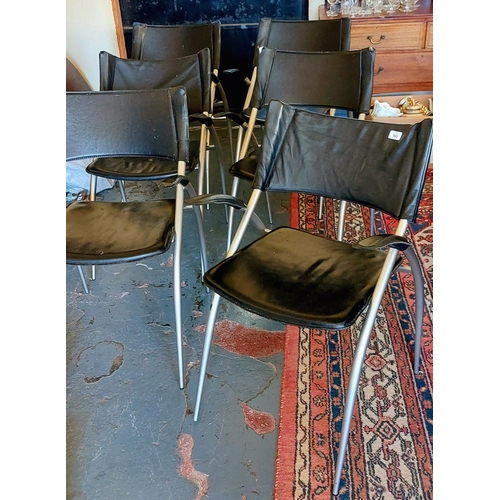 762 - Set of 6 Italian Calligaris Chrome Chairs