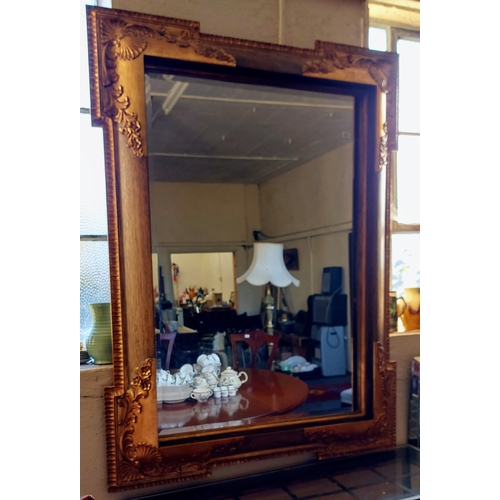 771 - Carved Gilt Frame Overmantle Bevelled Mirror - C. 122cm W x 164cm H