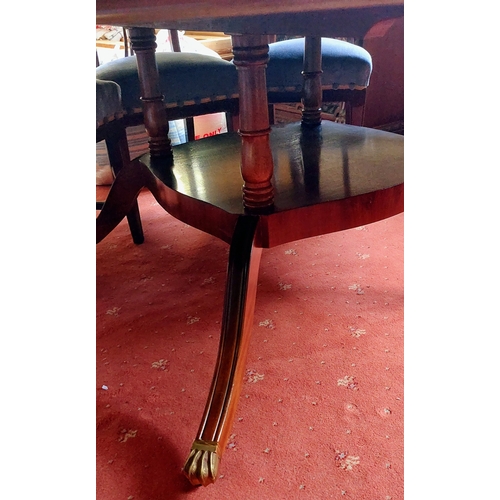 773 - Very Fine Circular Mahogany Carved Edge Dining Table on Splayed Legs with Brass Paw Castors - C. 175... 