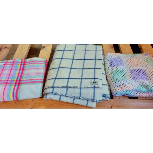 779 - 3 Coloured Blankets (1 Foxford)