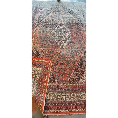 818 - Large Red & Cream Carpet Square - C. 380cm x 270cm