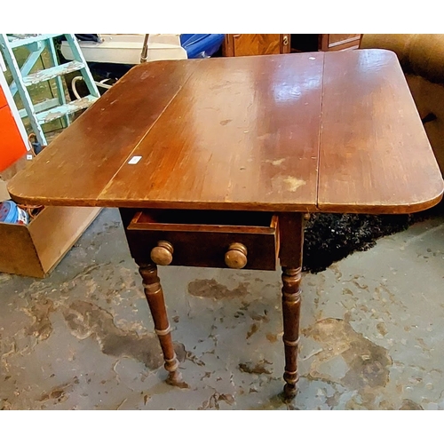 845 - Neat Mahogany Drop Leaf Table - C. 109cm W x 52cm D x 73cm H