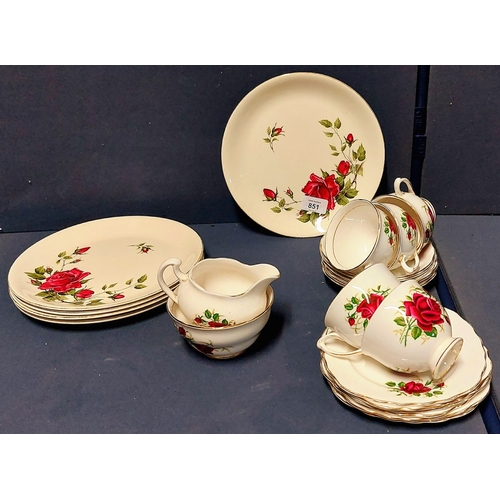 851 - Colclough Rose Pattern 5 Place Tea Set