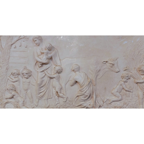 873 - Grecian Scene Plaster Relief - C. 95cm x 65cm