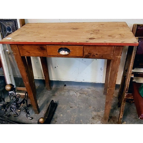 876 - Edwardian Pine Country Scullery Table - C. 91cm W x 48cm D x 81cm H