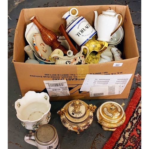 893 - Good Box of Mixed Chinaware