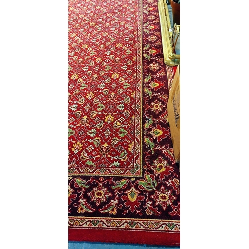 190 - Large Red Floral Rug - Durham Carpet - C. 370cm x 275cm