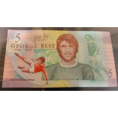 727 - Framed George Best Commemorative Ulster Bank £5 Note