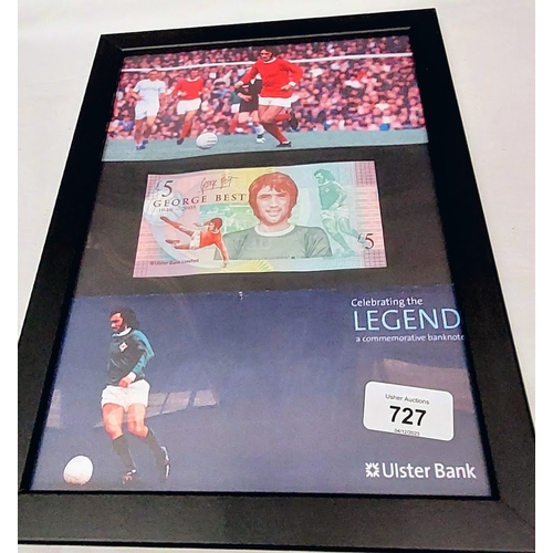 727 - Framed George Best Commemorative Ulster Bank £5 Note