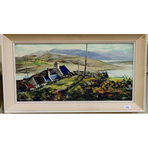 616 - Kenneth Webb - Oil on Canvas - Framed Sky Road Clifden - C. 87cm w x 49cm H