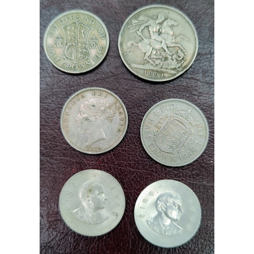 705 - Good Collection of Coins inc. Irish 1961 Mule Half Crown, 2 x 1966 10 Shilling Pearse Silver Coins, ... 