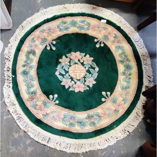 116 - Circular Green Floor Mat - C. 107cm W