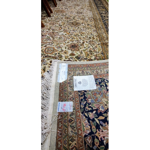 544 - Indian Wool Hand-Knotted Large Carpet Square (Blue Border) - C. 410cm x 305cm