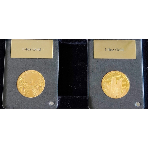 717 - 2 Gold Coin Set - 24ct Gold 1/4oz Coins - A Century of Unrivalled Tradition - First Strike Edition S... 