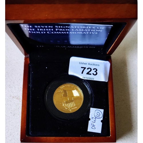 723 - Michael Collins and the 7 Signatories 9ct Gold Coin