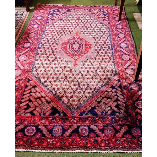 522 - Iranian Thick Pile Red Rug - C. 246cm x 135cm