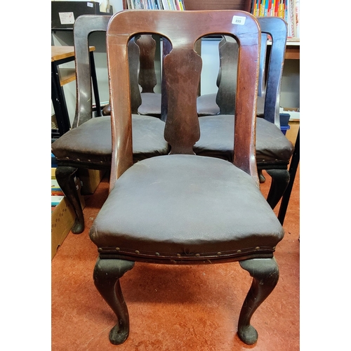 899 - Set of 6 Victorian Curved Back Mahogany Dining Chairs