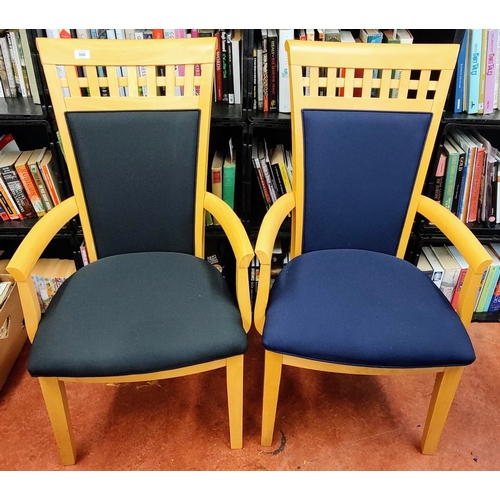 906 - Pair of Modern Ash Frame Armchairs