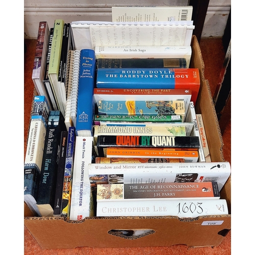 108 - Misc Box Lot of Books - inc. Irish Interest & World Exploration