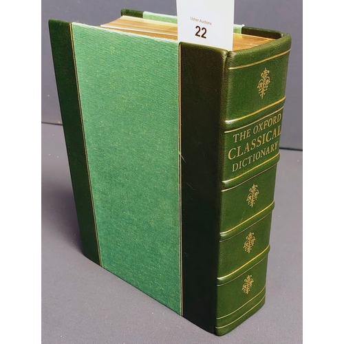 22 - The Oxford Classical Dictionary in Slip Case - Folio Society Copy 302 - Quarter Leather Bound with G... 