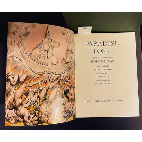 135 - Paradise Lost by John Milton, Illustrated by William Blake. Quarter Leather Bound, Folio Society in ... 