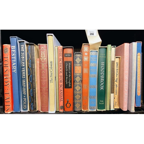 208 - Shelf Lot of Folio Society - inc The First Colonists, Englands Constable, The School for Scandal etc