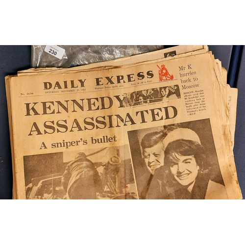 230 - Collection of Newspapers inc deValera Funeral & JFK Assassination