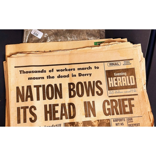 230 - Collection of Newspapers inc deValera Funeral & JFK Assassination