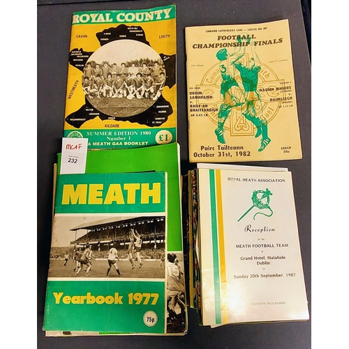 232 - GAA Collection of Mainly Meath Programmes inc Signed Meath 1987 Souvenir Programme