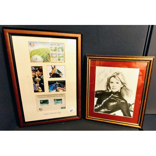 261 - Ryder Cup 2006 Framed Stamps, Signed Susan Hampshire Framed Print