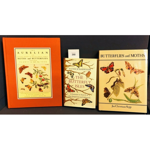 268 - 3 Butterfly & Moth Interest inc The Aurelian by Moses Harris,  The Butterfly Isles by Patrick Barkha... 