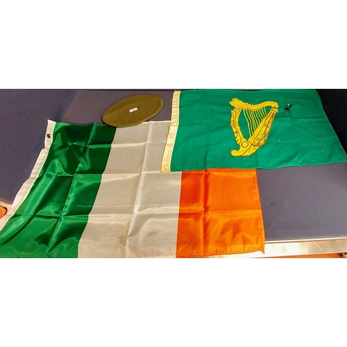 284 - Oglaigh Na hEireann Cap and Badge, Tricolour and Leinster Flag