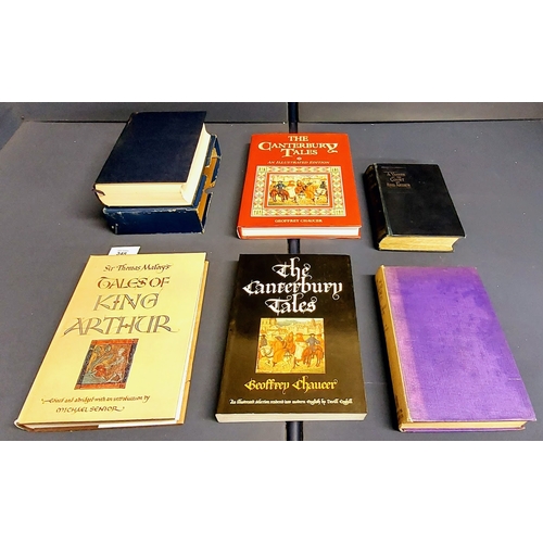 348 - 6 Volumes of Classical English Literature - inc. The Canterbury Tales, King Arthur, The Book of the ... 