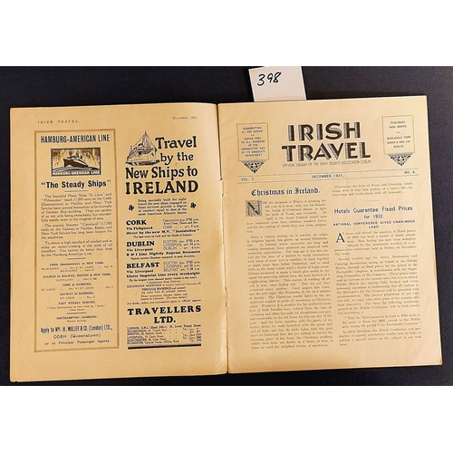 398 - Irish Travel Pamphlets inc Northern Ireland Map, The Erne Bus & Irish Travel 1931