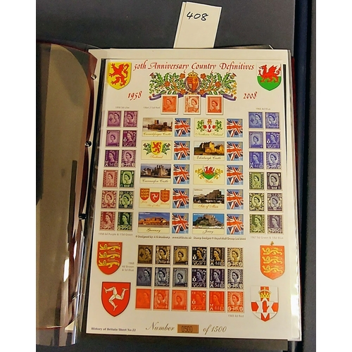 408 - 2 Books British First Day Covers & Stamps inc Coronations, Aviation, Rail, Flora, Fauna, Royals, USA... 