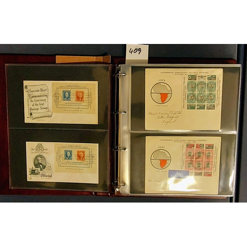 409 - 2 Books of Royal Mail First Day Covers inc New York, Johannesburg etc and National Postal Museum Pos... 