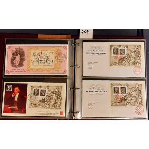 409 - 2 Books of Royal Mail First Day Covers inc New York, Johannesburg etc and National Postal Museum Pos... 