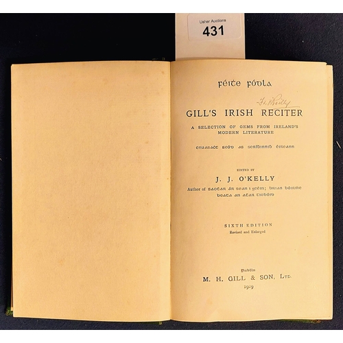 431 - Irish Interest inc Gill's Irish Reciter, The Four Winds of Eirinn, Iosagain by Padraic Pearse etc