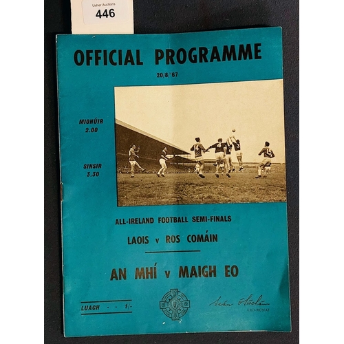 446 - GAA Interest - 3 Meath Football Programmes - V Kerry 1954, V Down 1966, V Roscommon 1967