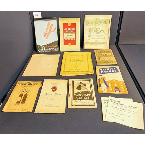 484 - Irish Ephemera inc. Sir Alan Cobham's Air Display & Tickets, Feis Ceoil 1904, 1926, Trinity Parade 1... 