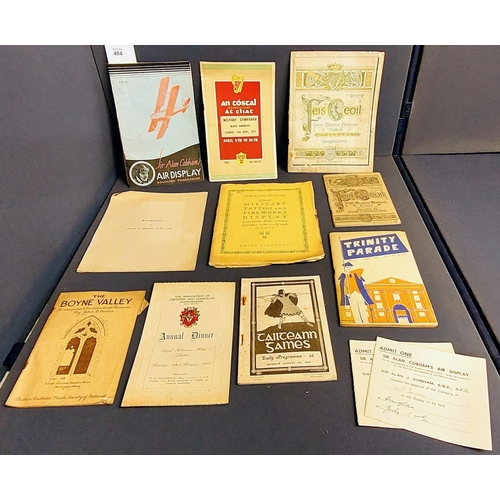 484 - Irish Ephemera inc. Sir Alan Cobham's Air Display & Tickets, Feis Ceoil 1904, 1926, Trinity Parade 1... 