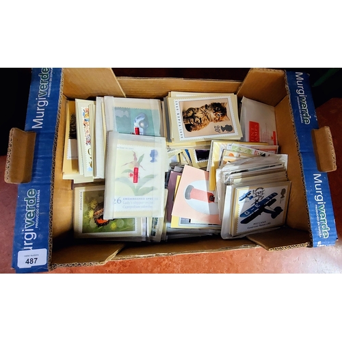 487 - Box Lot of Post Office Stamp & Picture Cards