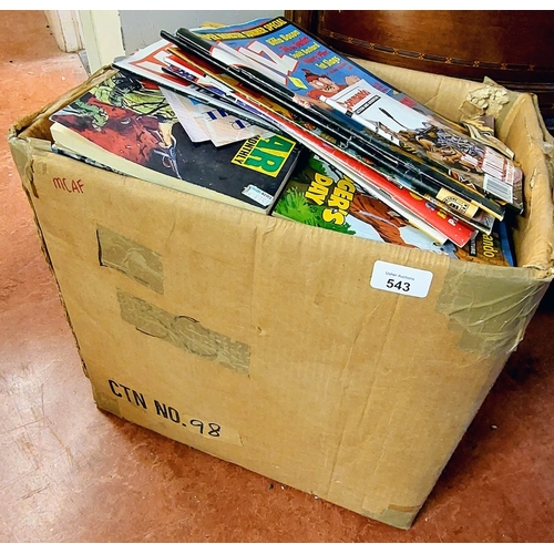 543 - Large Box of Magazines inc Football, Commando, Viz etc