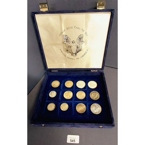 545 - Cased Collection of Silver Coins of the United States of America