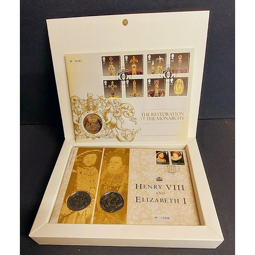 547 - The Kings and Queens Prestige Medal Collection (Part) Plus 4 Other Monarchy Commemorative 5 Pound Co... 