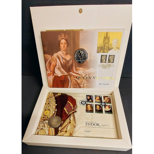 547 - The Kings and Queens Prestige Medal Collection (Part) Plus 4 Other Monarchy Commemorative 5 Pound Co... 