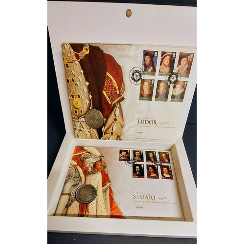 547 - The Kings and Queens Prestige Medal Collection (Part) Plus 4 Other Monarchy Commemorative 5 Pound Co... 