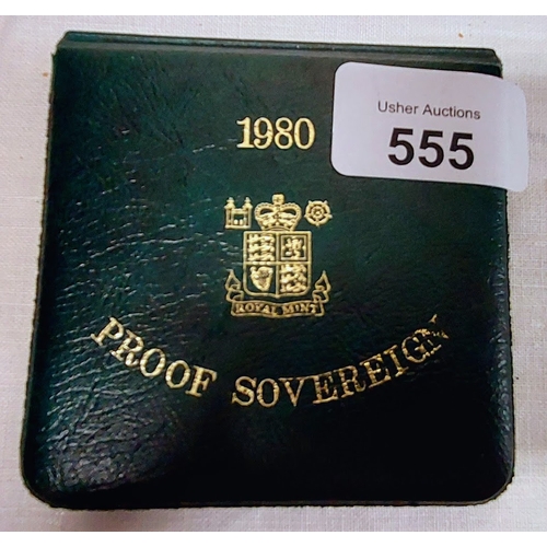 555 - 1980 Gold Sovereign Proof - In Presentation Case