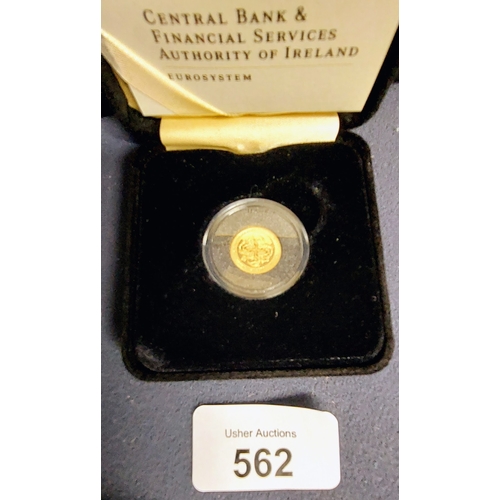 562 - 3 Cased Central Bank of Ireland - Sterling Silver Proof €10 Coin 2007, Fine Gold Proof €20 Coin 2007... 