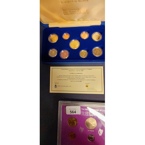 564 - Special Olympics Commemorative Coins, The Decimal Coinage of Ireland  & Cased Central Bank Euro Proo... 